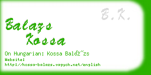 balazs kossa business card